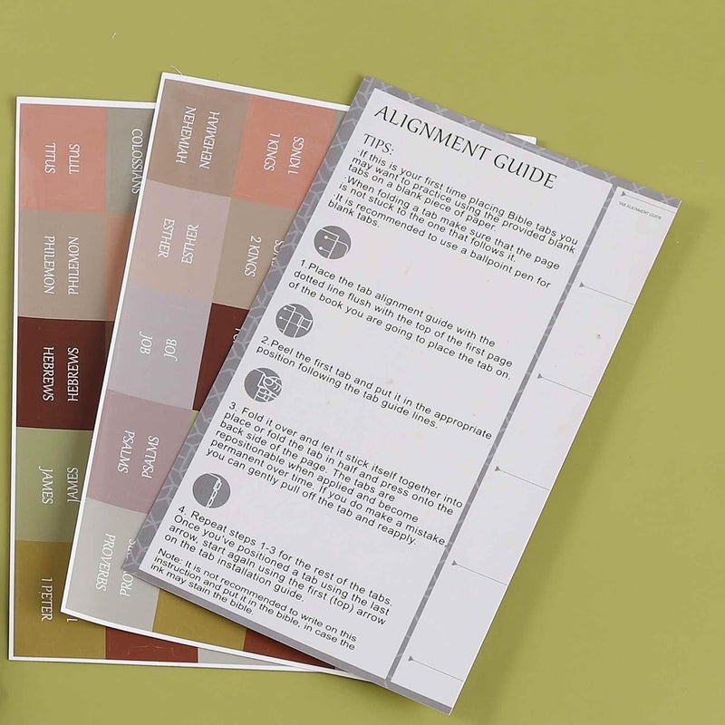thinkor Laminated Bible Tabs, Reposition Large Print Stickers, Easy to Read and Apply Bible Tabs for Women and Man (Earth Tone) - Image 3